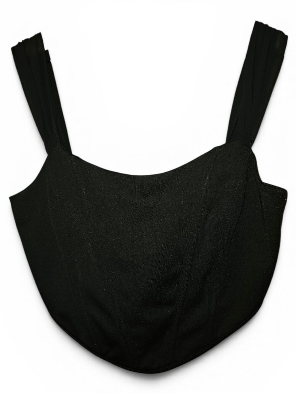 NWOT VICI Black Corset Style Mesh Strap Crop Top - Medium